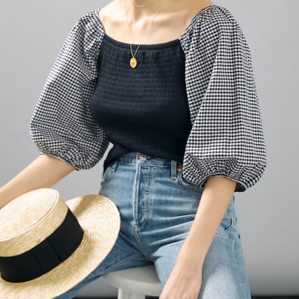 Anthropologie Smocked Top